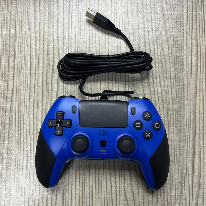 GAMFAMI Wired Controller Gamepad for Playstation 4 with Advanced Programming Buttons Dual Vibration Shock Joystick Gamepad for PS4/PS4 Slim/PS4 Pro and PC (Blue) - Image 5